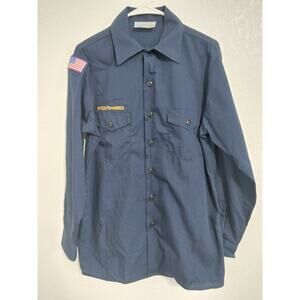 Boy Scouts Of America Official Youth Shirt Blue Long Sleeve Size XL